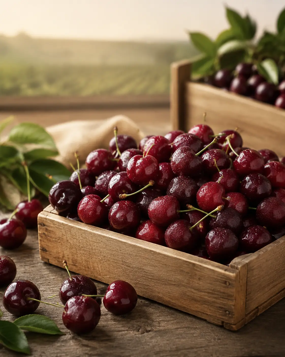 Cerezas dulces frescas de exportación